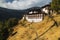 Chagri Cheri Dorjeden Monastery, the famous Buddhist monastery near capital Thimphu in Bhutan, Himalayas. Built in 1620.