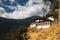 Chagri Cheri Dorjeden Monastery, the famous Buddhist monastery near capital Thimphu in Bhutan, Himalayas. Built in 1620.