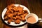 Chai with pakoras and bhajiyas served on plate