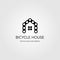 Chain bicycle house bike logo vector illustration design
