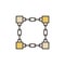 Chain with Blocks colored icon - vector Blockchain symbol