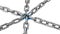 Chain with blue central link,