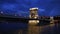 The Chain Bridge in Budapest, the capital of Hungary. in the night