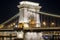 The Chain Bridge in Budapest in the evening. Sightseeing in Hungary.