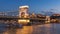 Chain Bridge, Budapest - illuminated blue hour time lapse