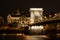 Chain Bridge in Budapest - a landmark in the capital of Hungary at night with illumination