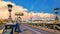 Chain bridge. Dramatic sunset. Royal palace. Budapest, Hungary.