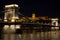 The Chain Bridge in front of the Gresham Palace in Budapest