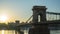 Chain Bridge landmark in Budapest city, Hungary time lapse