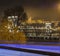 Chain Bridge with light trail of Advent tram, Budapest, Hungary