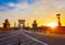 Chain bridge morning view of Budapest, Hungary