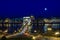 Chain Bridge over the River Danube on a moonlit night