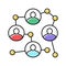 chain of businessmen shareholders color icon vector illustration