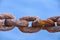 Chain damaged from many rust, An Old Rusty Naval Chain.