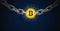 Chain holding bitcoin graphic icon