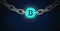 Chain holding bitcoin graphic icon