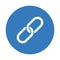 Chain, link, linking, connection icon. Blue color design