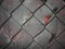 Chain link mesh on a gray painted background - vandal-proof protection of municipal and departmental property. no graffiti