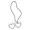 Chain with an opening pendant in the shape of a heart. Suspension for placing a photo. Sketch. Delicate decoration. Vector.