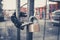 Chain and padlock on gate at construction site