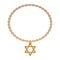 Chain with Star of David. Star of David pendant, jewelry. Necklace with Jewish star sign.