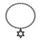 Chain with Star of David. Star of David pendant, jewelry. Necklace with Jewish star sign.
