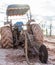 Chain of the tractor with the mud