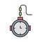 Chain watch Outline with Colours Fill Vector Icon that can easily edit or modify.