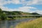 chainbridge over river Tweed at Melrose, Scotland