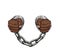 Chained african person. slave captive. Handcuffs. Vector graphic illustration