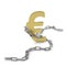 Chained Euro on white background