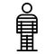 Chained striped prison icon, outline style