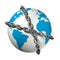 Chained world globe