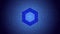 ChainLink LINK token symbol of the DeFi project cryptocurrency theme on a blue polygonal background.