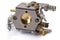 Chainsaw carburetor on white