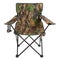 Chair with back, for hunting or for fishing, camouflage fabric, on a white background, isolate