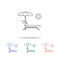 Chair and beach umbrella line icon. Elements of journey in multi colored icons. Premium quality graphic design icon. Simple icon f