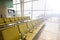 Chair Bench for passengers to set and wait at the airport near window