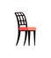 Chair in Black and Pink Colors, Soft Seat Vector