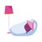 Chair cushions and floor lamp decoration isolated icon design