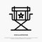 Chair, Director, Movies, Star, Television Line Icon Vector