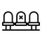 Chair distance icon outline vector. Social safety
