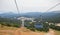 Chair lift , summer panoramic sightseeing, view of mountain Kopaonik in Serbia