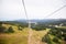 Chair lift , summer panoramic sightseeing, view of mountain Kopaonik in Serbia