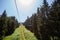 Chair lift , summer panoramic sightseeing, view of mountain Kopaonik, Serbia