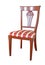 The chair is made in classical style from red wood and upholstery from a tapestry