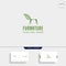 chair nature logo design with green color vector icon isolated