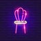 Chair neon sign. Vector illustration for the design of advertising, catalog, banner, signboard. Furniture concept