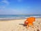 Chair on perfect beach of the Mediterranean sea