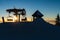 Chair ski lift - sunset